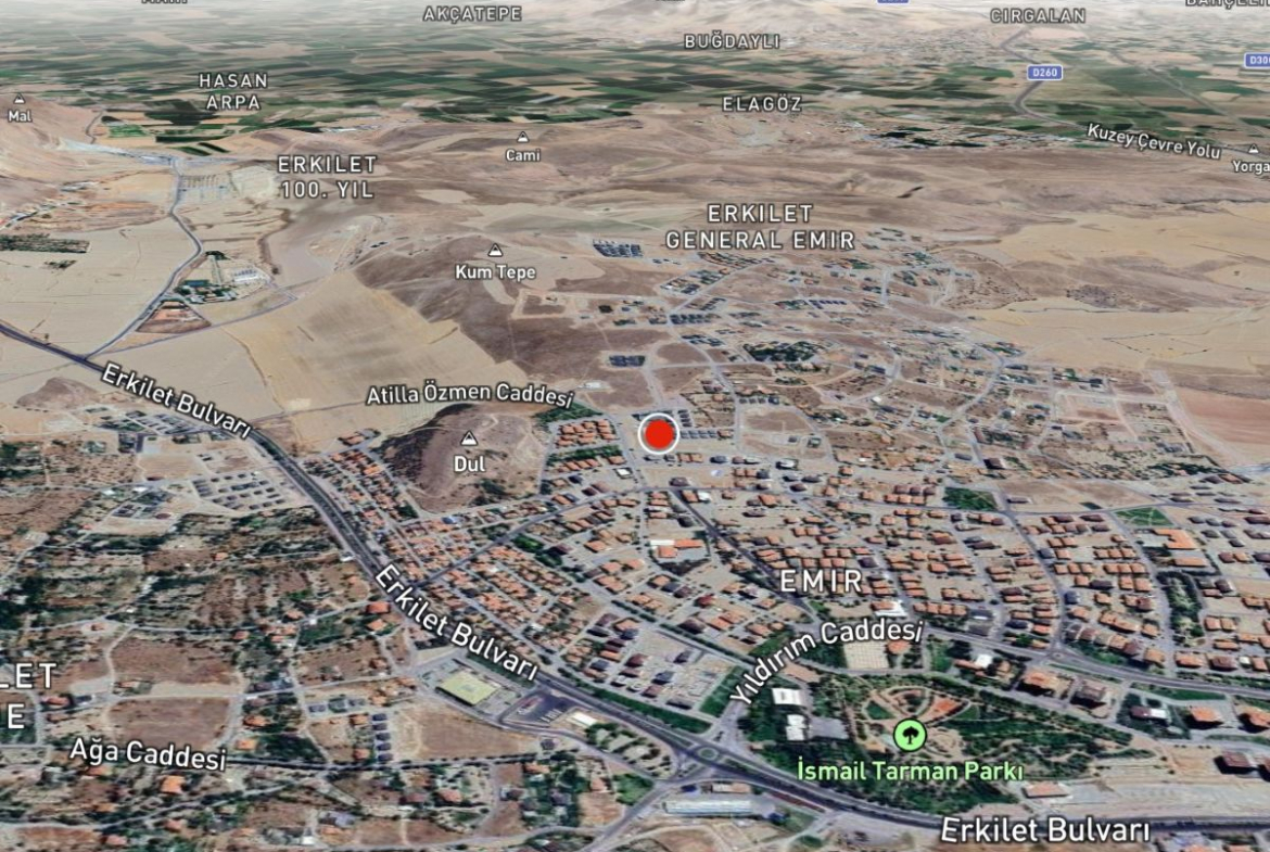 Erkilet General Emir Mah. de Satılık 659 m2 Villa Parseli