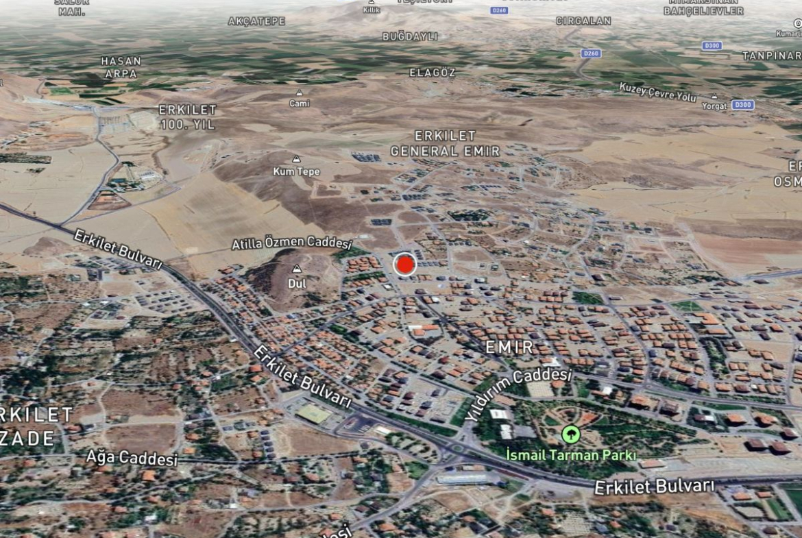 Erkilet General Emir Mah. de Satılık 659 m2 Villa Parseli