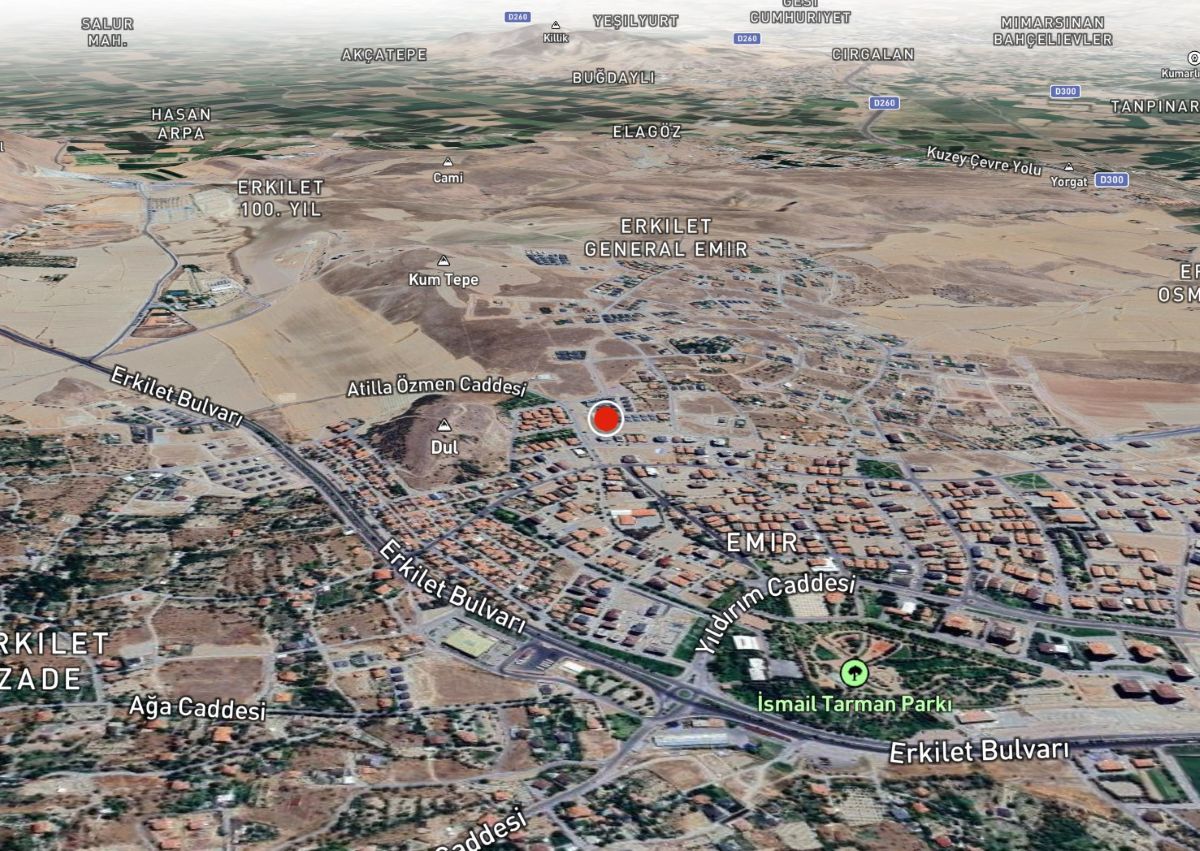 Erkilet General Emir Mah. de Satılık 659 m2 Villa Parseli