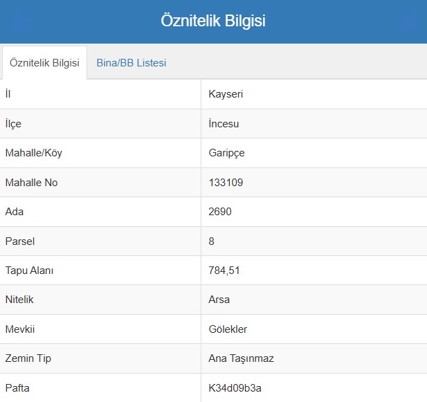 İncesu Garipçe Mah. de Satılık 785 m2 Villa Arsası